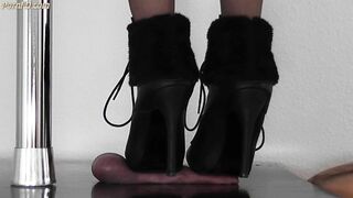 CBTrample - Mistress Alina - Spiked and flattened under black Ankle Boots