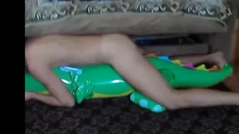 Big inflatable alligator humping cum 2