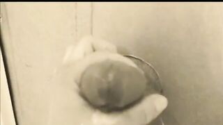 homemade gloryhole handjob with big cumshot