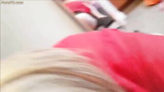 julie receives my cum all over her face and tits 3