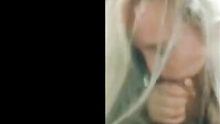 She is sucking his balls dry and swallows without hesitation