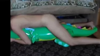 Big inflatable alligator humping cum 5