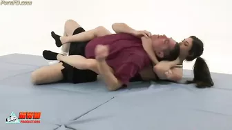 Athletic latina dominates old dude