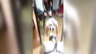 Evilwoman with stupid slave