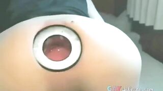 sissy bloke plugged stretched gape hole fucked crossdresser