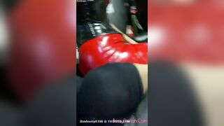 Bossy delilah latex dress facesitting