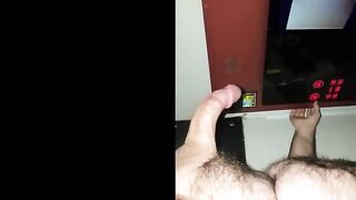 Sex shop video booth jerk off. Big cum shot. Rope