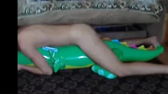 Big inflatable alligator humping cum 6