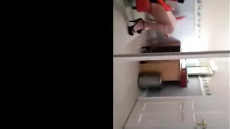 Playing in my new PVC dress