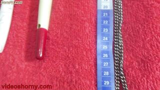 Japanese Wife Cervix insertion objects 2 vibrators and chain