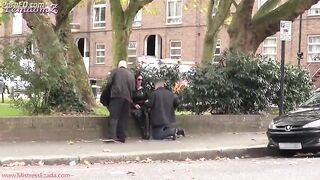 Public foot slave