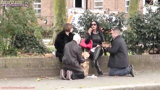 Public foot slave