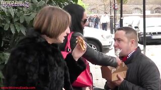 Public foot slave