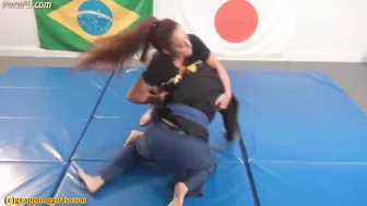 Lucy wrestles weakling