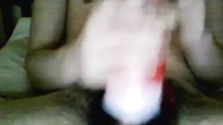 Bi 18 yr old stroking his virgin cock with my new Tenga cup. 3