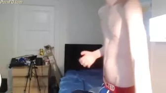 Uncircumcised redhead in undies