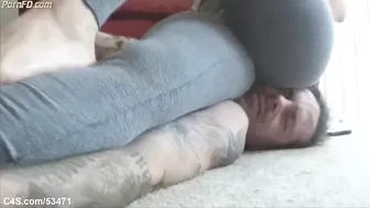 Angry Facesitting in Leggings