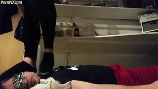 Amateur trampling and sock sniffing
