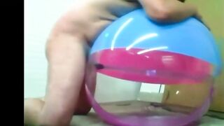 Big inflatable beach ball fuck cum inside 3