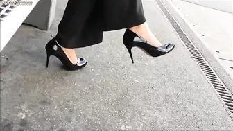 Candid heels in train