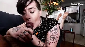 TGirl loves BBC - Great footjob - Ada Halley