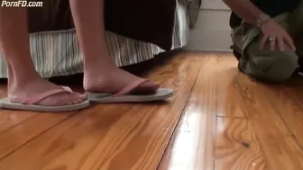 pervet step dad blackmailed foot worship